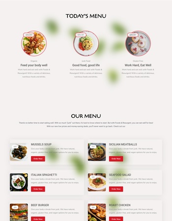 sky addons, elementor, widgets Restaurants & Foods Foody – Menu