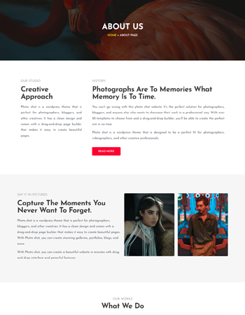 sky addons, elementor, widgets Photography Pixshot – About Us