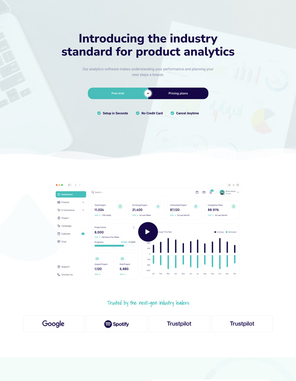 Analytics – Home template screenshot