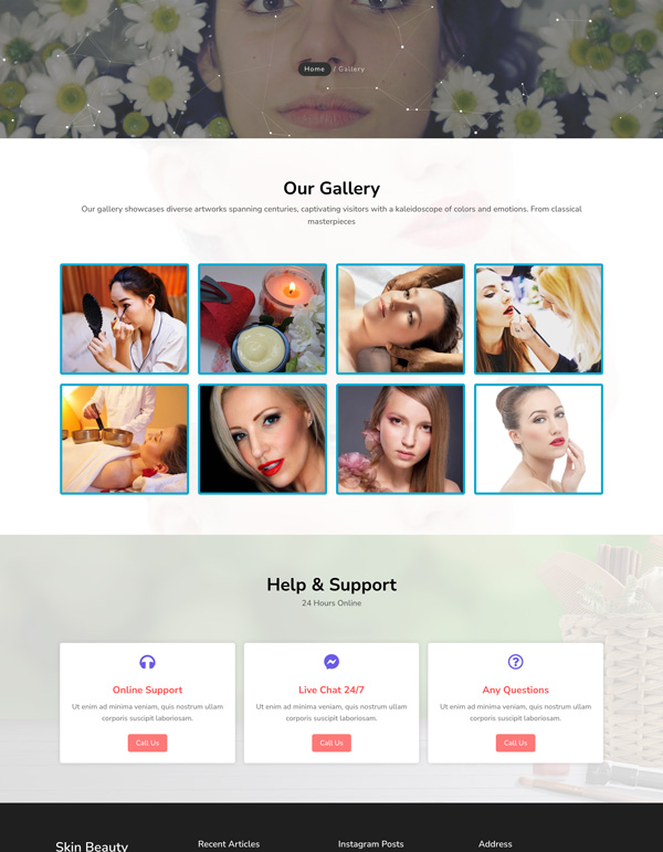 Beauty Skin – Gallery template screenshot