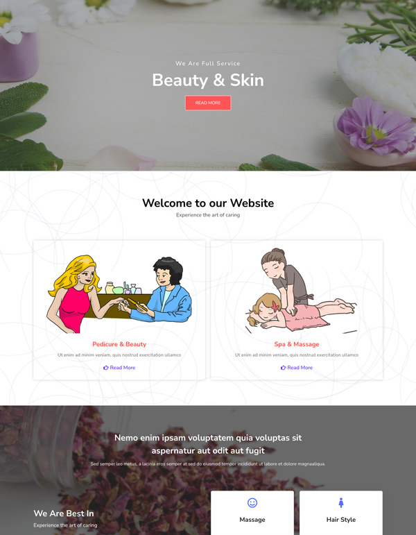Beauty Skin – Home template screenshot