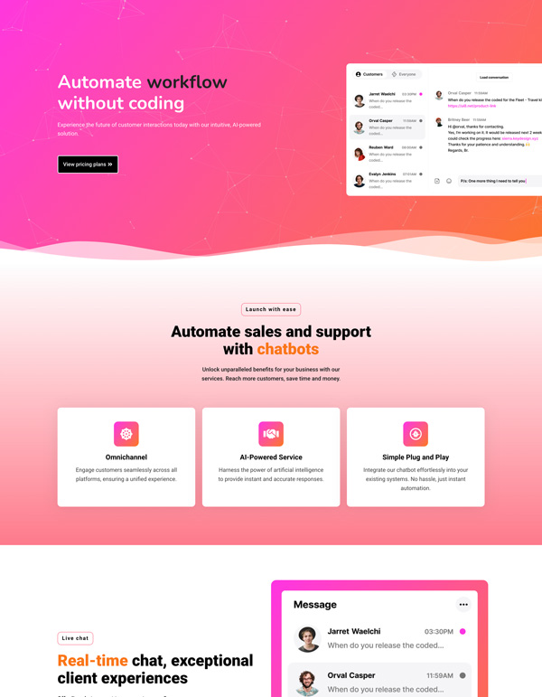 ChatBot – Home template screenshot