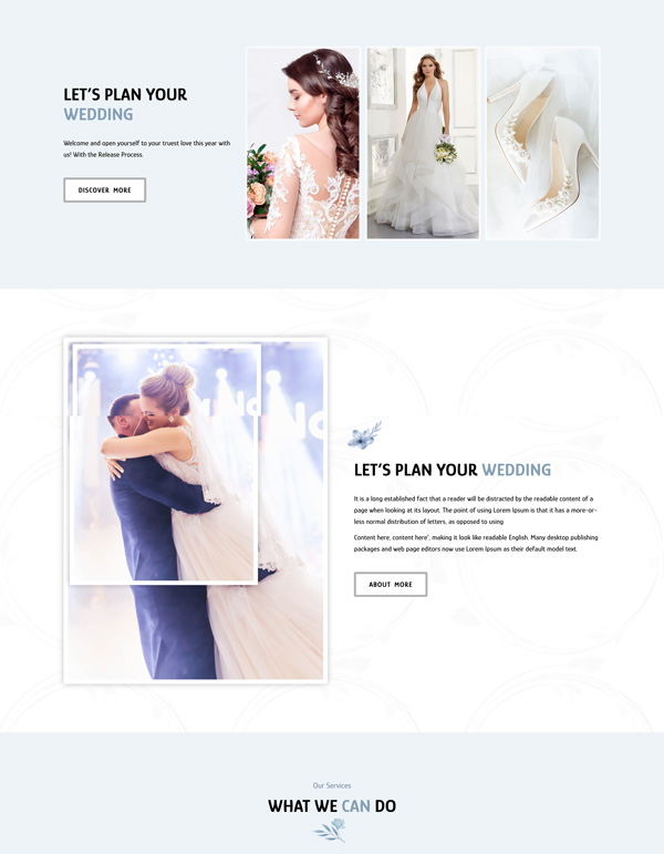 Dream Wedding – Home template screenshot