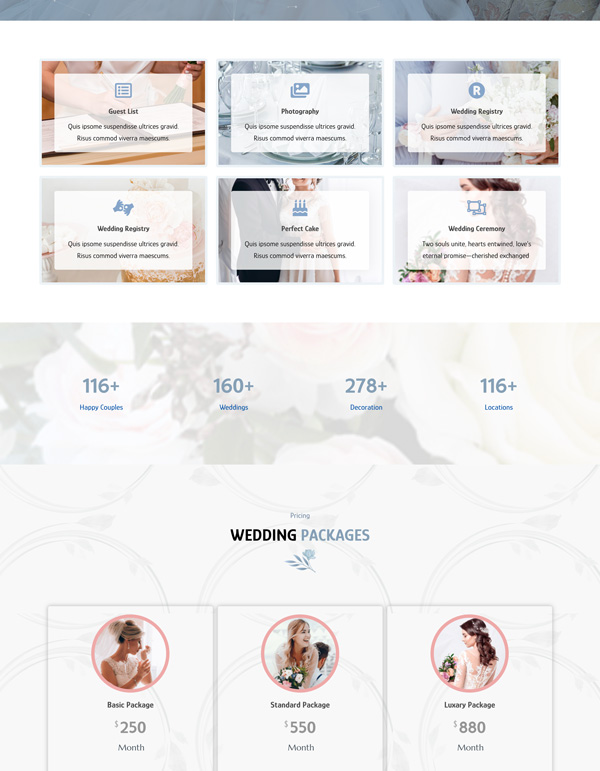 Dream Wedding – Services template screenshot
