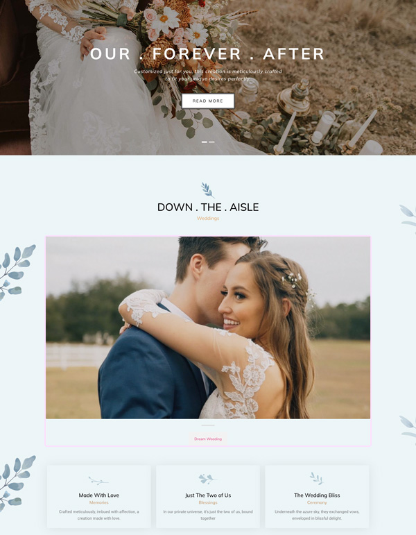 Elegant Wedding – Home template screenshot