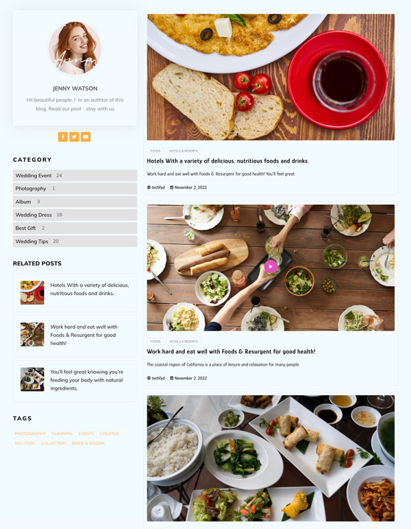 Elegant Wedding – News template screenshot