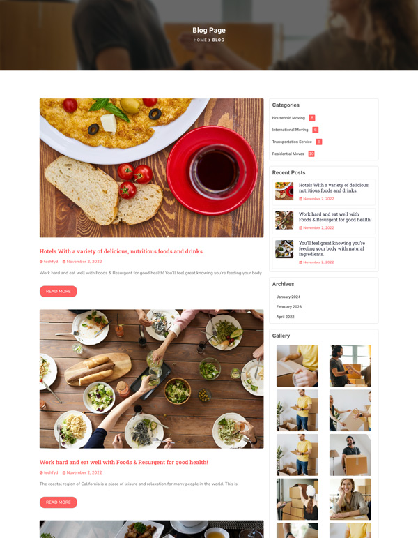 InTime – Blog template screenshot