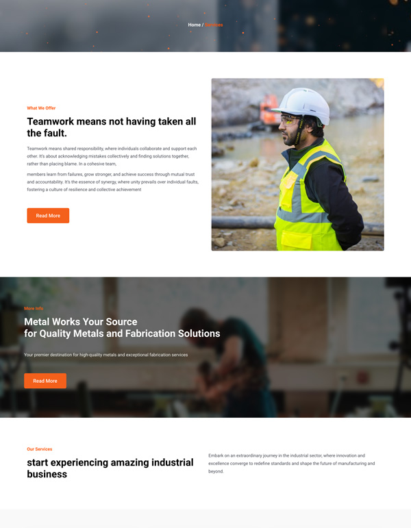 Metal – Services template screenshot
