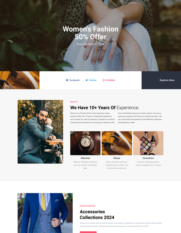 PassionKraft – Home template screenshot