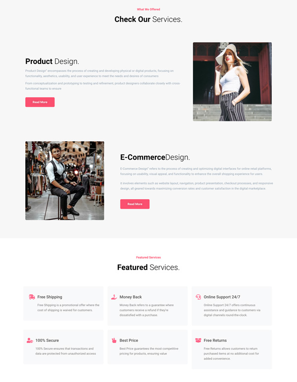 PassionKraft – Services template screenshot