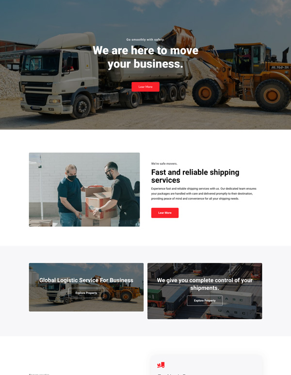Transporter – Home template screenshot