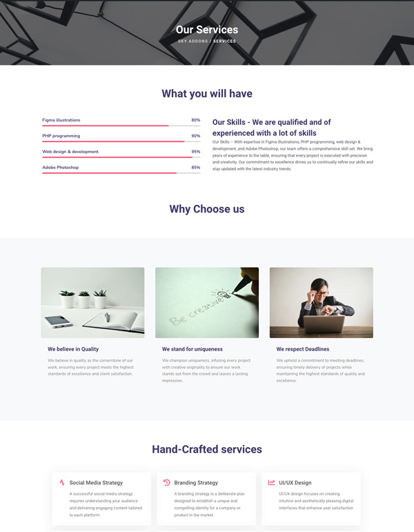 Web Services – Service template screenshot