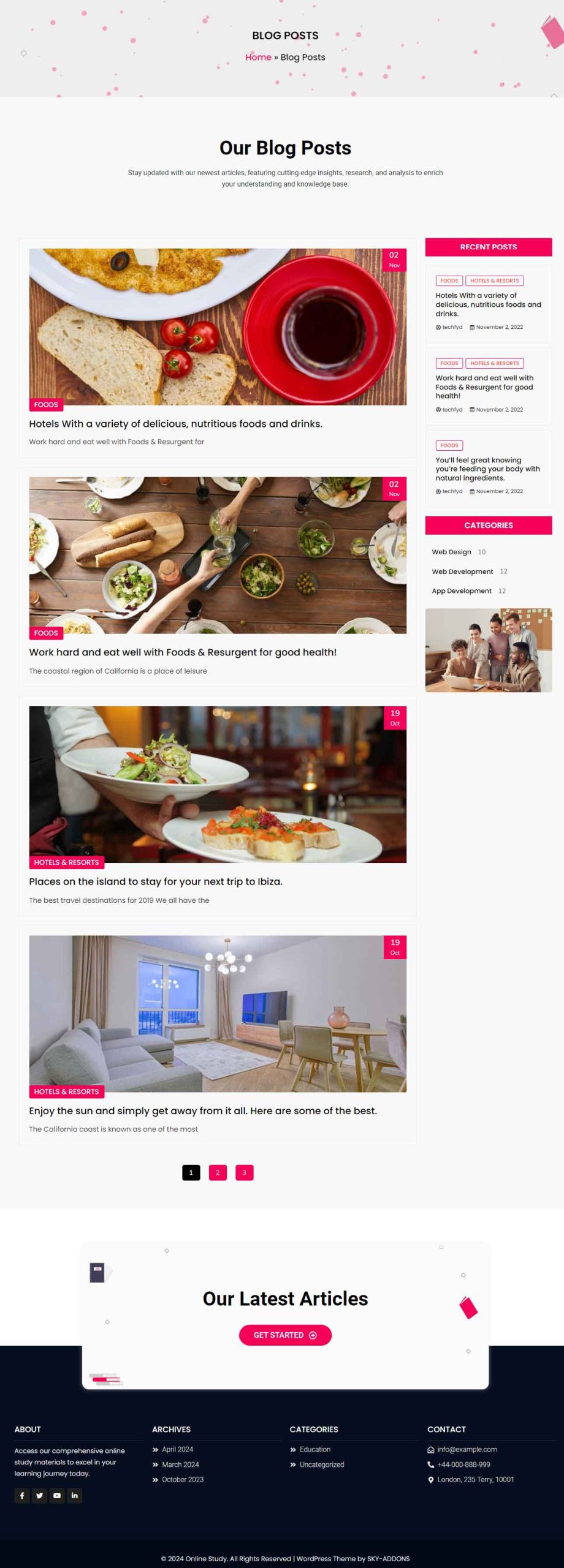 Online Study – Blog template screenshot