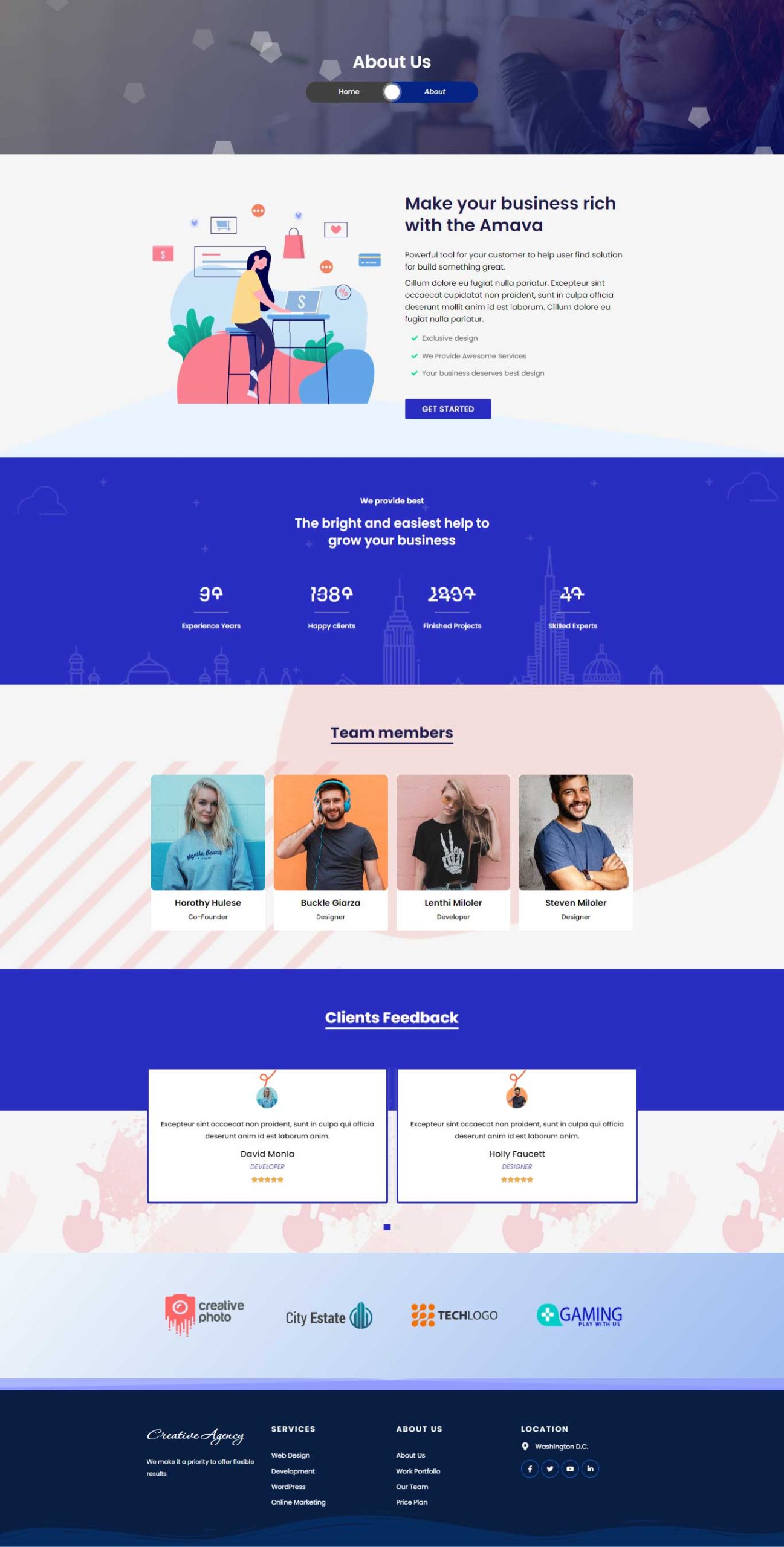 Agency – About Us template screenshot