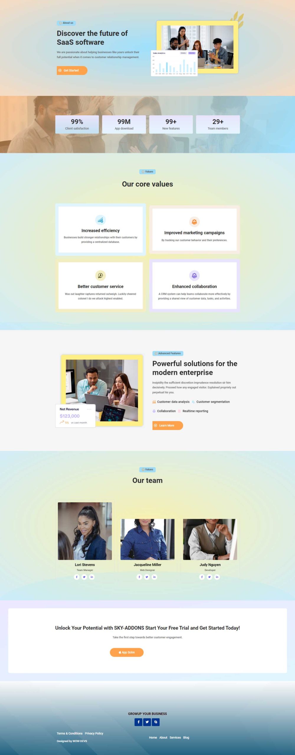Business Agency – About Us template screenshot
