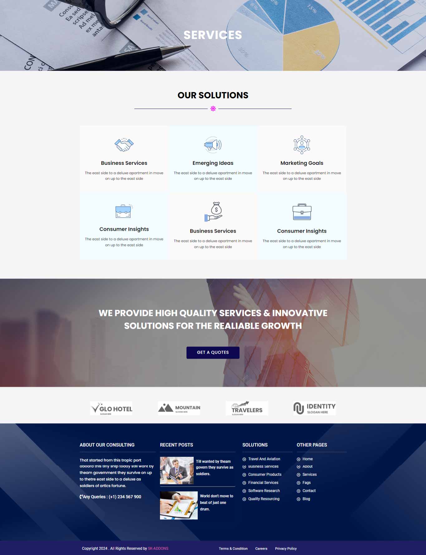 Business Consulting – Services template screenshot