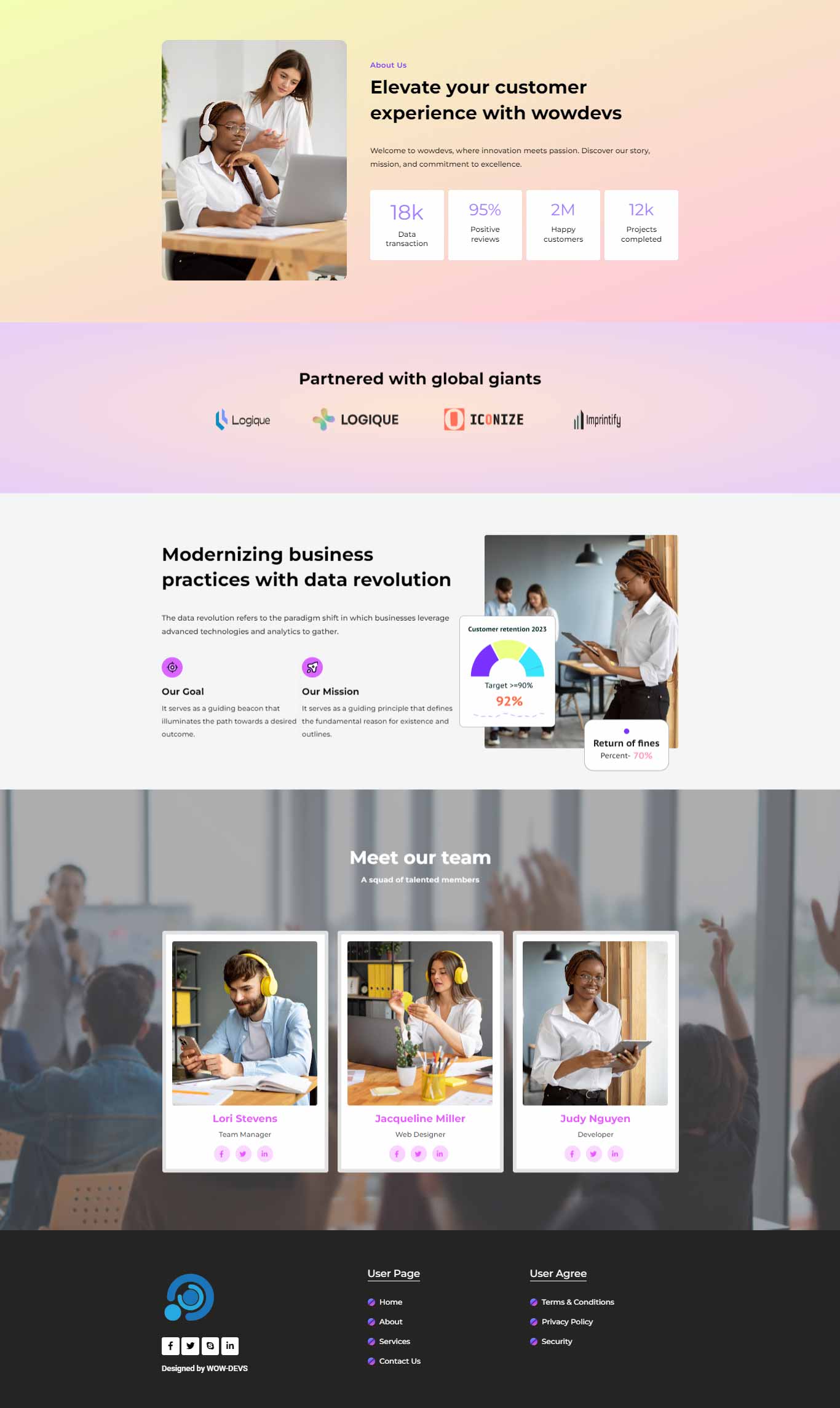 Business Manage – About template screenshot