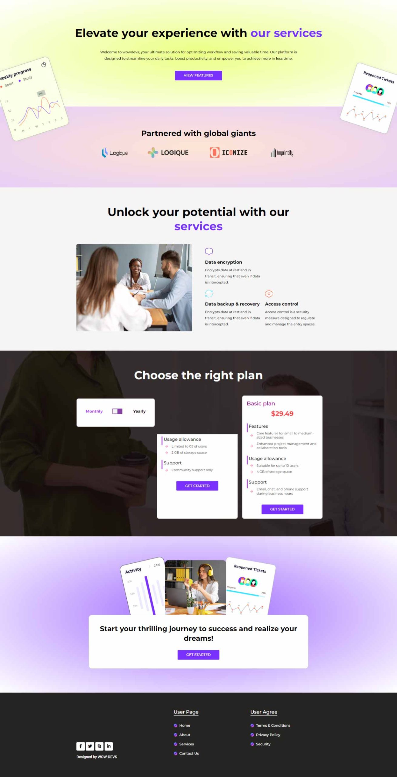 Business Manage – Services template screenshot