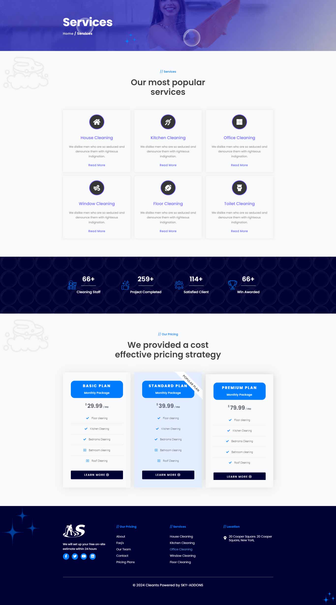 Clean Up – Services template screenshot