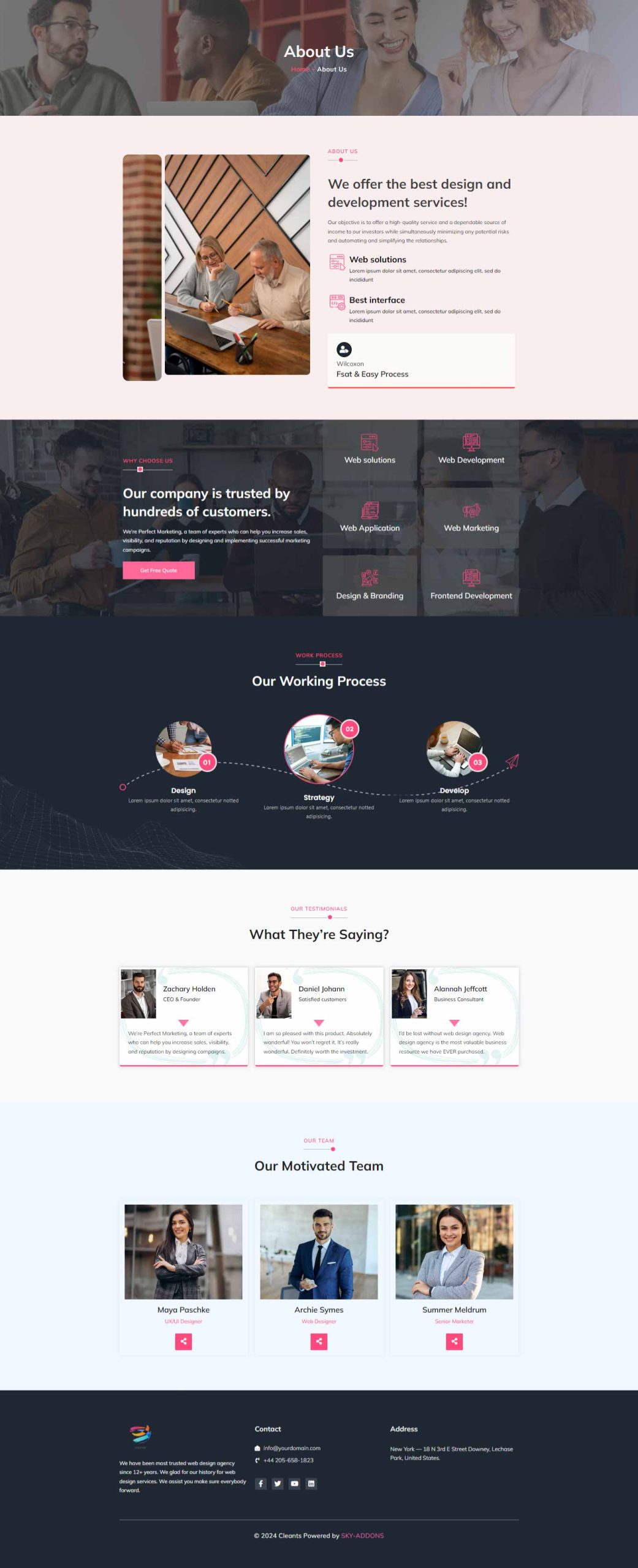 Creative Thinker – About Us template screenshot