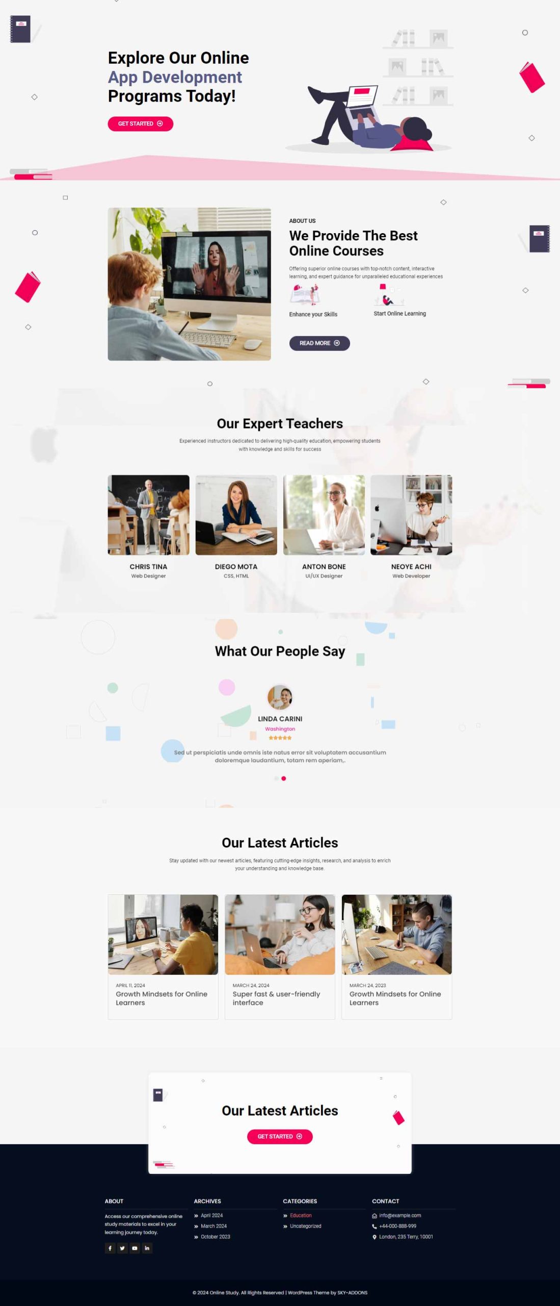 Online Study – Home template screenshot