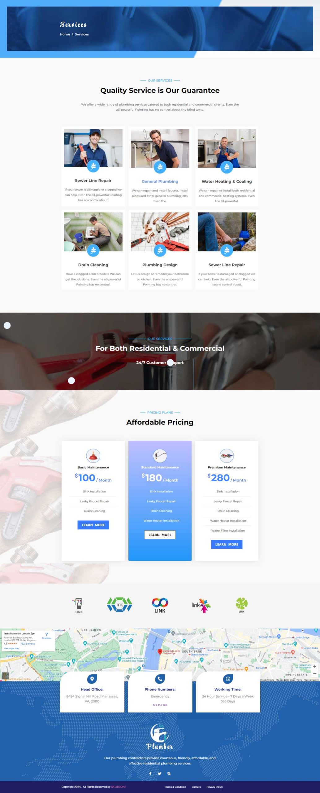 Plumber Agency – Services template screenshot