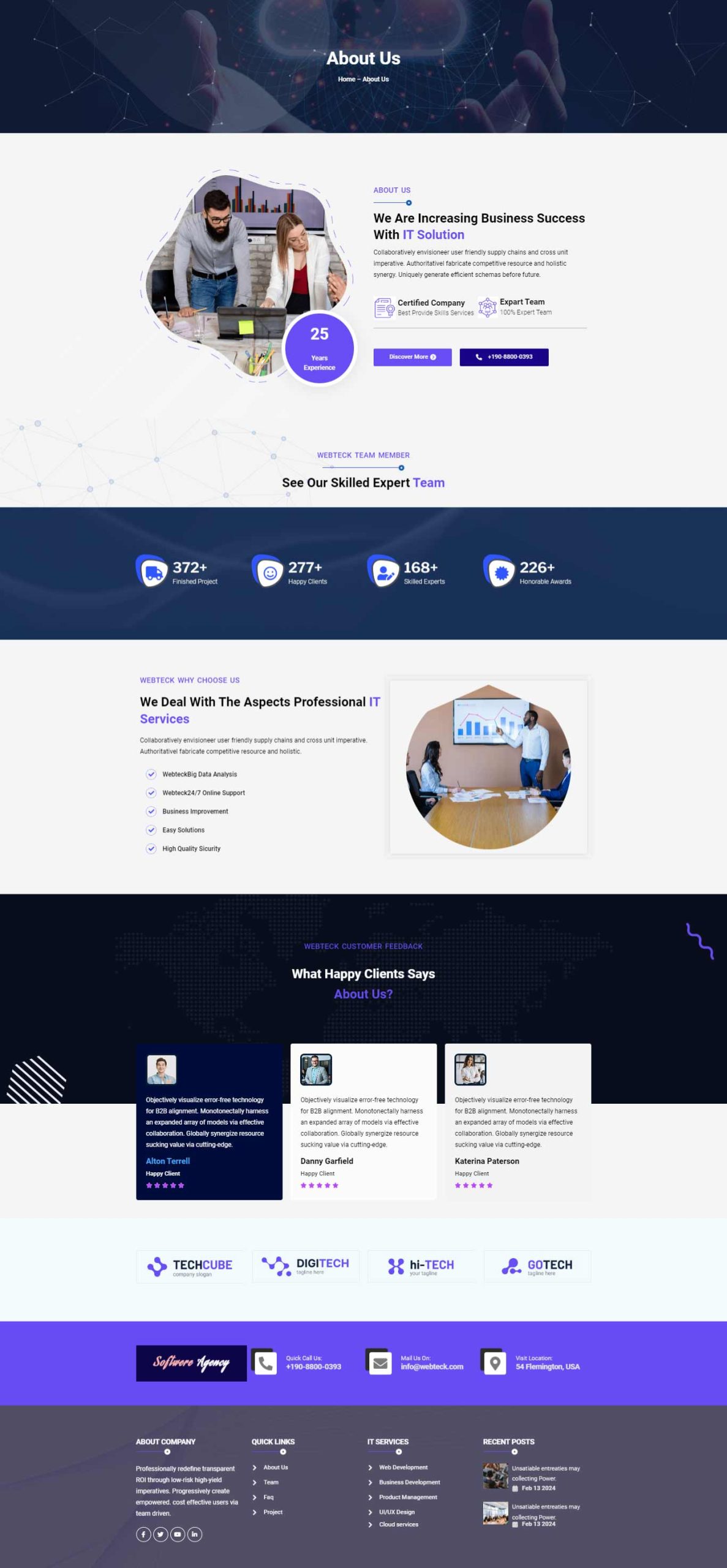 Software Agency – About Us template screenshot