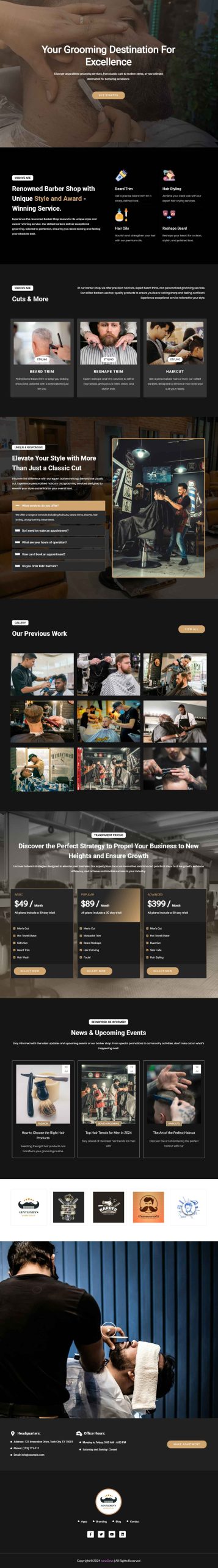 Barber Shop template screenshot