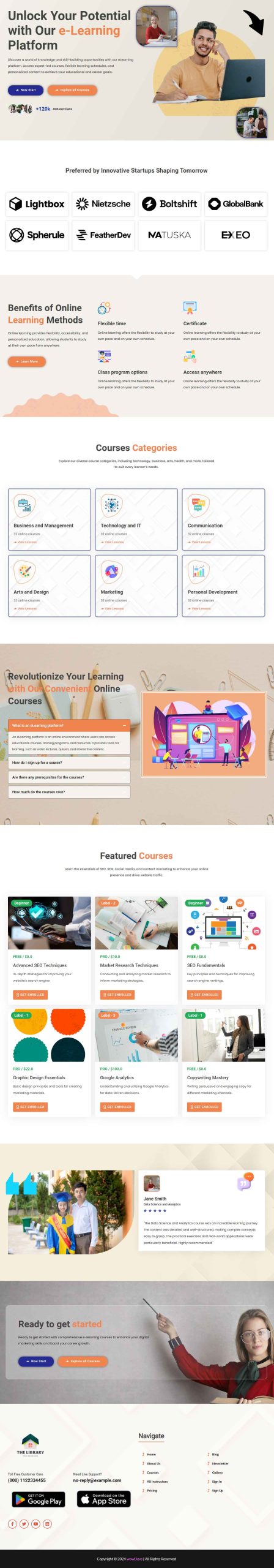 Elearning Platform template screenshot