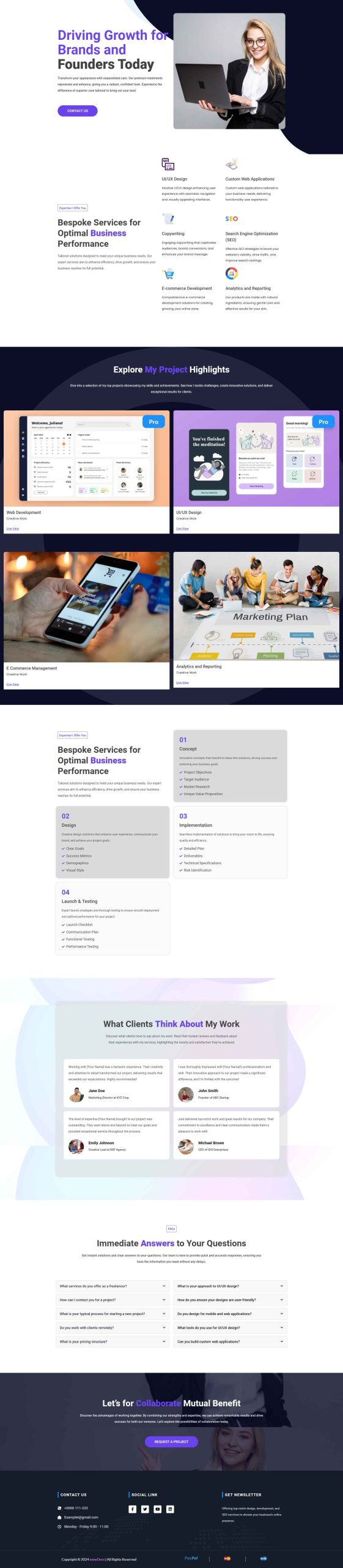 Freelancer template screenshot