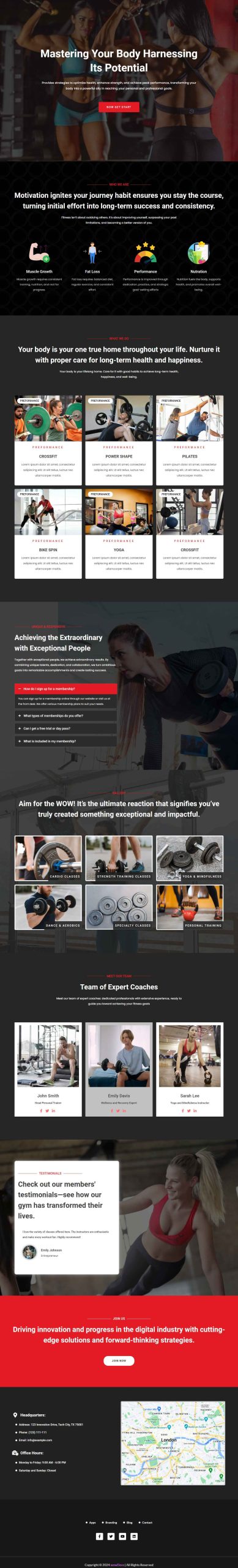 Gym Fitness template screenshot